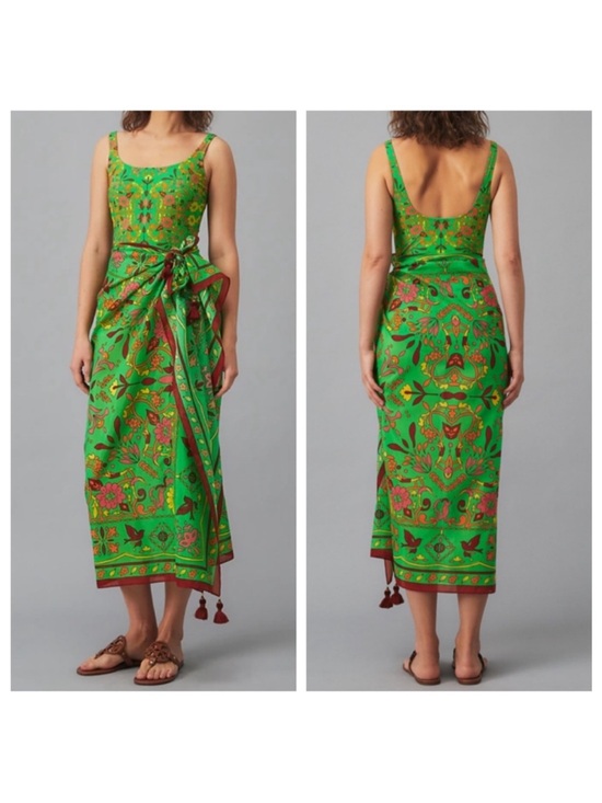 Tory Burch Other - Set Tory Burch Green Splash Swimsuit & Coverup